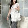 Tote Bag For Women With Lace Overlay Large Capacity Polyester Shoulder Purse For Daily Use