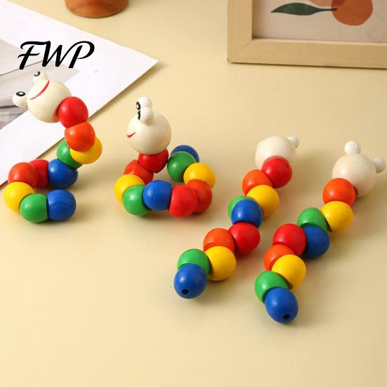 Interactive Caterpillar Toy Kids Wooden Bead Toy, Educational Twisting for Fine Toddler Motor Skills, Number Color Preschool Learning Toddlers