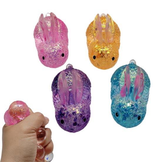 Glitter Powder Rabbit Squeeze Toy Stress Anxiety Relief Slow Rising Simulation Bunny Sensory Toy Soft TPR Calming Animal Fidget Toy