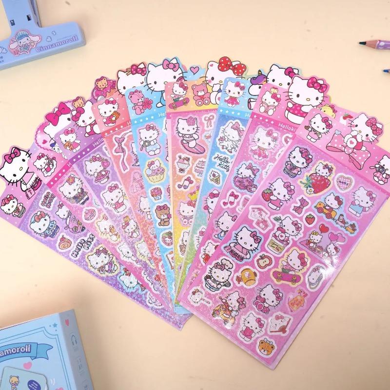 10/20 Stickers Cute Sanrio Stickers Laser Cartoon Girl Children'S Gift Stickers Scrapbook Stationery Toys