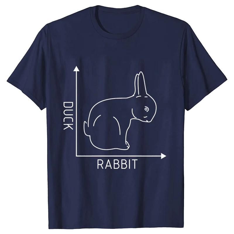 Duck Rabbit Fun Math T Shirt Birthday Gift for Men Funny Adult T-Shirt Men Short Sleeve Tshirt Men Funny Graphic Tee Shirt Tops