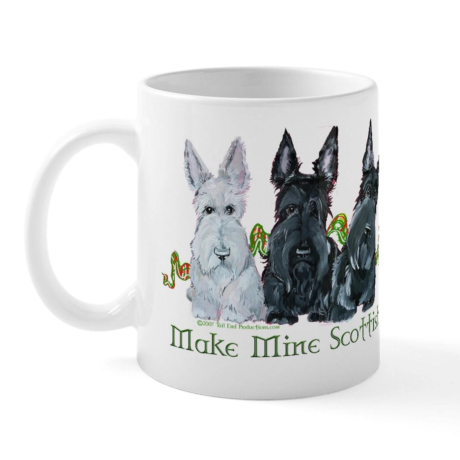 CafePress Scottish Terrier Trio Mug 11 oz Ceramic Unisex T-Shirt M