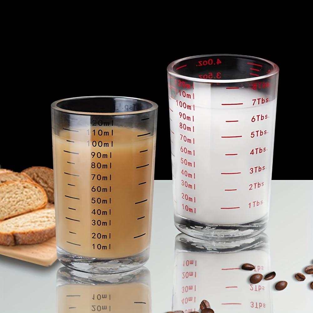 Misurino in Vetro Bicchiere da Shot per Espresso Bicchiere per Estrazione Caffè Scala Graduata Resistente al Calore Misurino per Liquidi Latticini