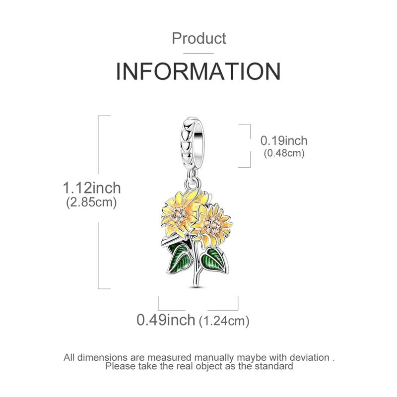 Summer Sunflower Pendantscopper Platedoriginal Beads Fit Originalcharms Bracelet Beads Jewelry Diy Gifts For Women