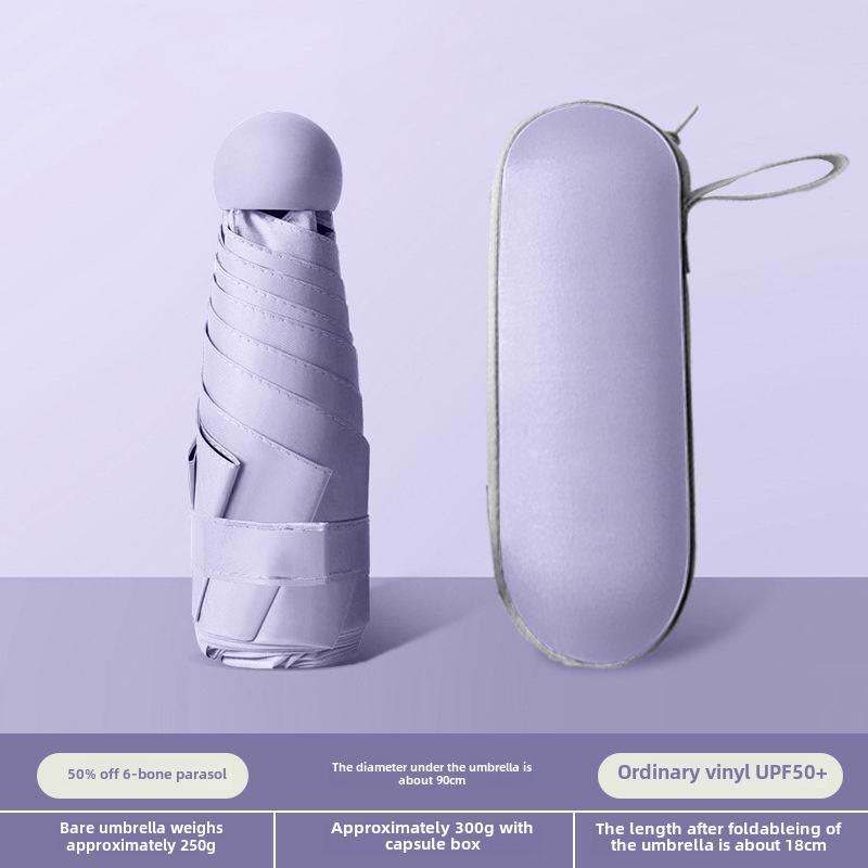 Compact Dual-Use Capsule Umbrella: Portable, Foldable, Lightweight, Sun & Rain Protection