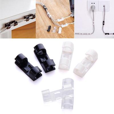 40Pcs Cable Organizer Desk Wall Cord Wire Line Clip Fixer Fastener Tidy Storage Holder Organiser Tie Fixer Line Adhesive