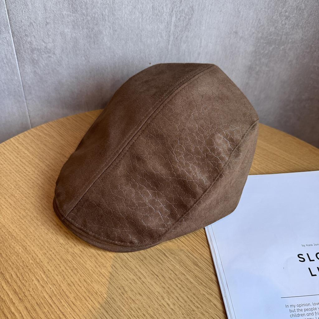 Womens Retro Suede Beret With Short Brim For Autumn And Winter Casual Looks