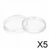 6xCoin Holder Case, PS Plastic Round Coin Collection Storage Box for Commemorative Coins, Silver
