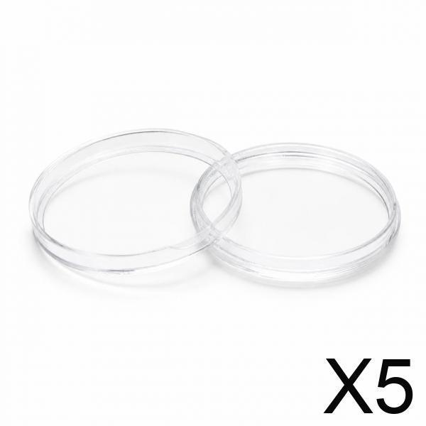 6xCoin Holder Case, PS Plastic Round Coin Collection Storage Box for Commemorative Coins, Silver