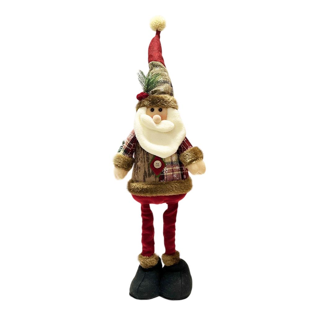 Christmas Cloth Doll Decoration Telescopic Long-Leg Reindeer/Snowman/Santa Claus Shelf Table Centerpiece
