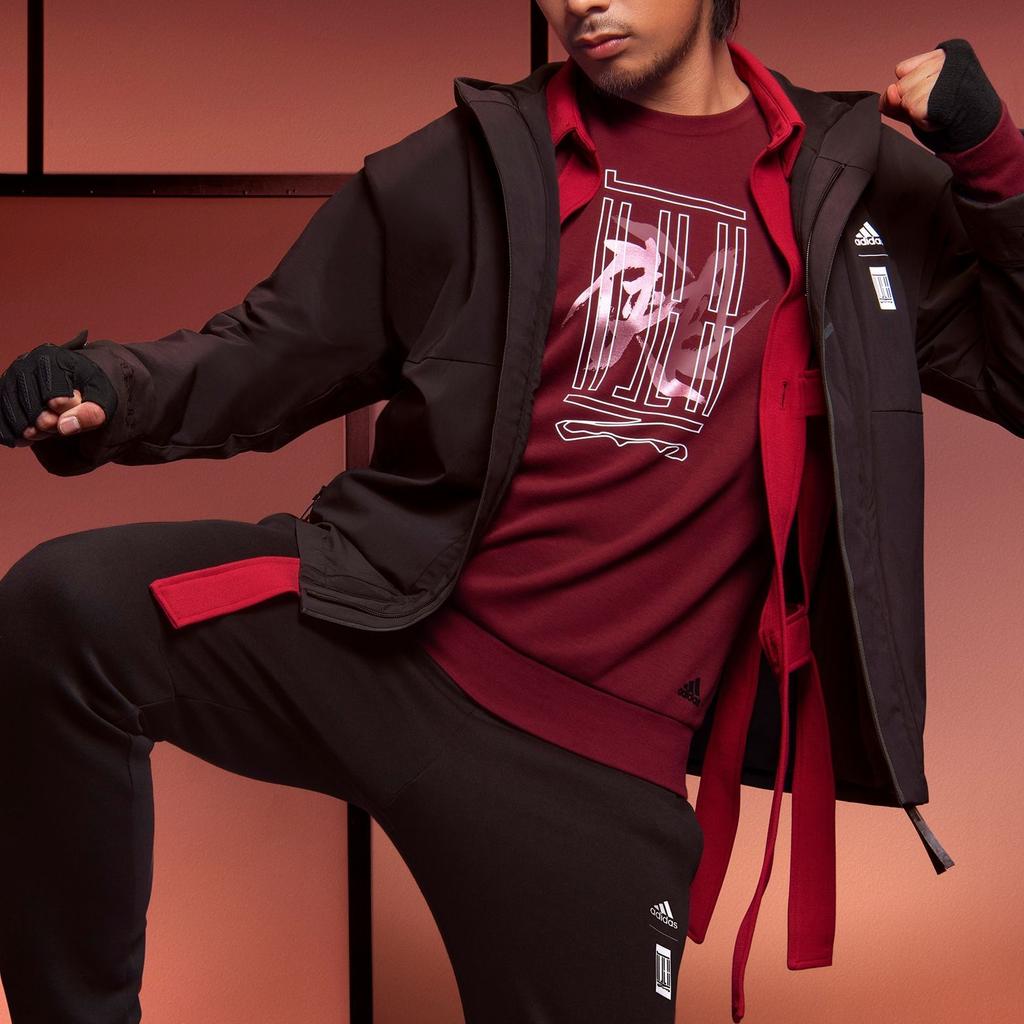 Adidas Swt Logo Sports Crew Neck Pullover Sweatshirt Men Sweatshirt Red HE5162