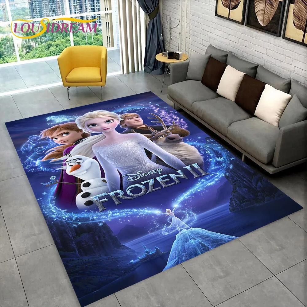 Frozen Elsa Princess Snow Queen Cartoon Carpet Rug for Home Living Room Bedroom Sofa Doormat Decor,Kid Non-slip Floor Mat