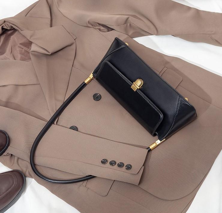 Torebka pod pachę retro niszowy design luksusowy zmysł jednolity kolor na ramię przenośna damska torba zimowa wszechstronna atmosfera