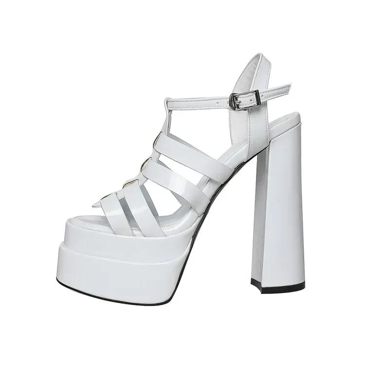 Fashion 2024 Ladies High Heels Double Waterproof Platform Sandals for Women Luxury Brand Designer Summer Party Chunky Pumps and Shoes