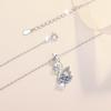 S925 Sterling Silver Women's Swan Pendant Necklace with 1 Carat D Color Moissanite
