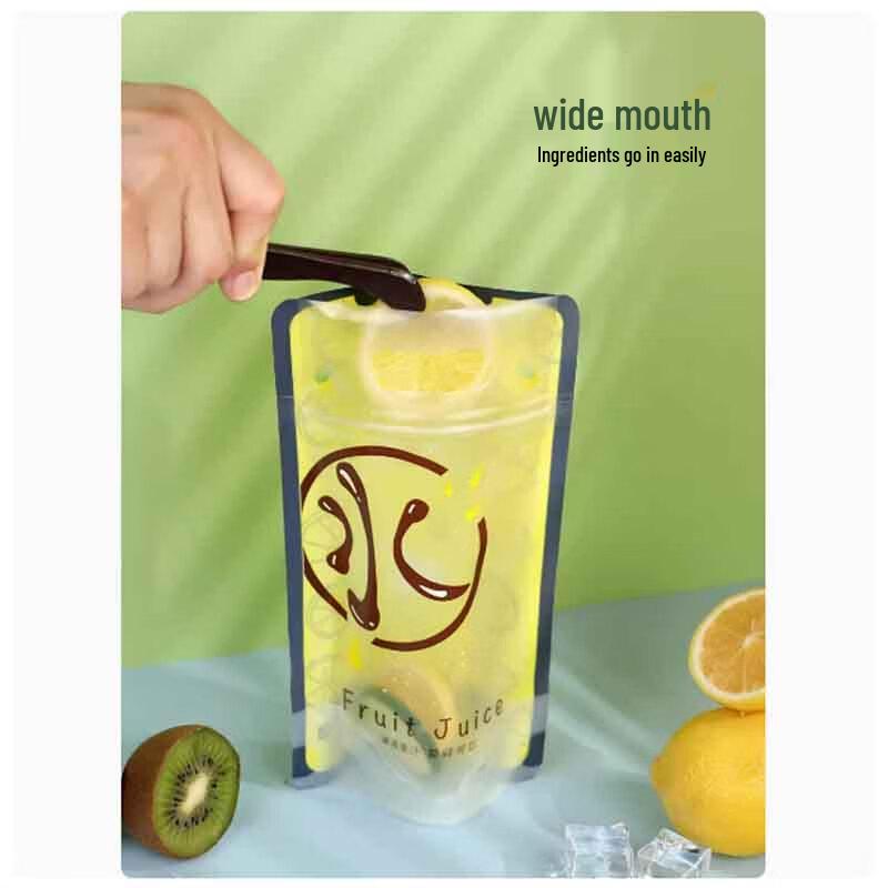 Disposable Self-Sealing Juice Pouches with Straws