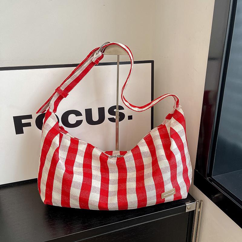 Pattern Canvas Striped Handbag Single Shoulder Crossbody Bag Women Gift Fashion