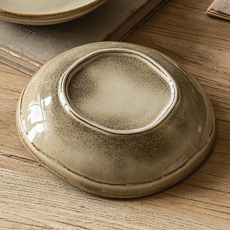 Runde Retro-Salat-Nudelschüssel im japanischen Stil, Keramik-Gemüseschüssel, Instant-Nudelschüssel, Hochwertige Suppenschüssel, Geschirrset