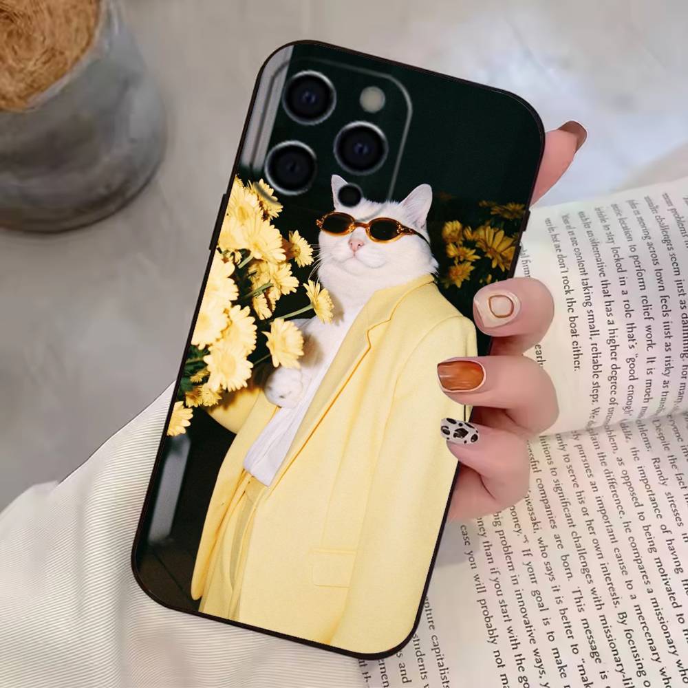 Funny Animal C-Cat Phone Case Silicone Soft For IPhone 17 16 15 14 13 12 11 X XR Plus Pro Max Plus