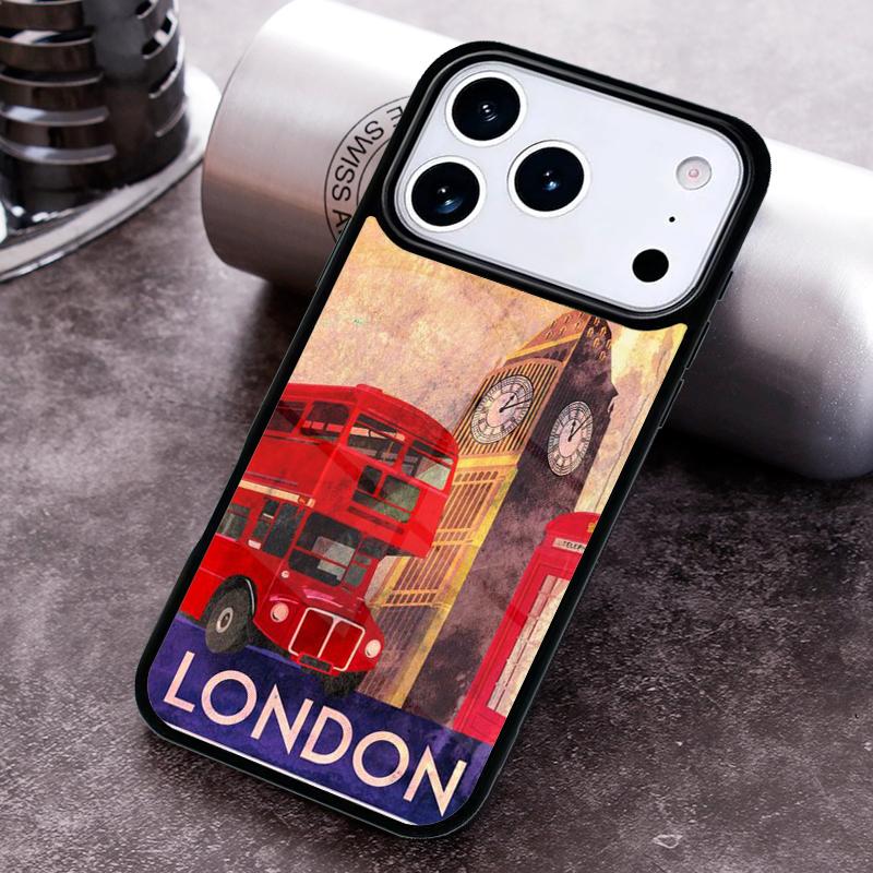 London Red Bus Big Ben Phone Case for iPhone 17 16 15 Pro Max Air 14 13 12 11 Plus Shockproof Capa Cover