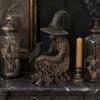 Decorative Witch Statue Halloween Tree Statue, Gothic Crow Resin Figurine, Retro Figurine Dark Fantasy Enchanting Ornament, Holiday Party Supplies