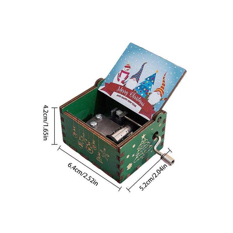 Hot Wooden Hand Crank Music Box Fantastic Christmas Music Box Wooden Carved Music Boxes Christmas Birthday Gift Home Decor