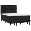 3138021 vidaXL Lit à sommier tapissier avec matelas Noir 140x190 cm Velours