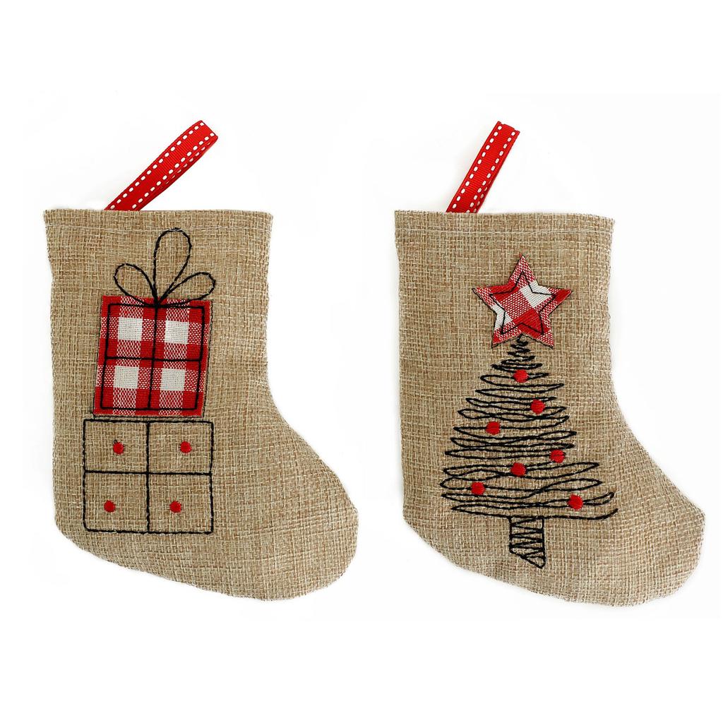 Christmas Tree Ornament Lovely Christmas Stockings Candy Gift Bag Christmas Hanging Socks For Fireplaces Door Decoration