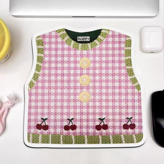 Mouse Pad Wear Resistant Anti-slip Thickened Creative Cute Knitted Sweater Keyboard Mouse Pad Decoration