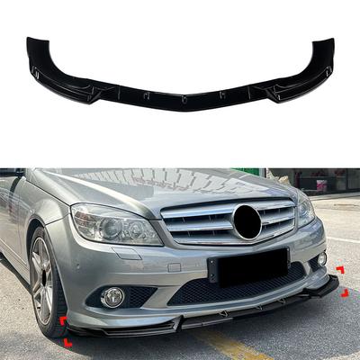 Front Bumper Lip Spoiler Diffuser Splitters BodyKit Aprons Cover Guard Trim For Mercedes-Benz C-Class W204 AMG Line 2007-2010