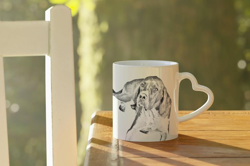 English Pointer I - cup with a dog, adorable cup with a heart-shaped handle, universal gift from the Art-Dog brand