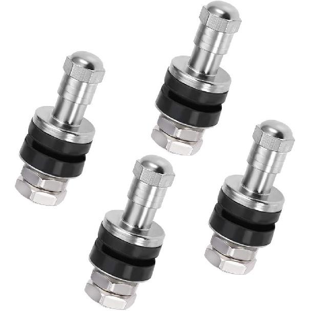 Pack of 4 Metal/Chrome Tire Valve Stems High Pressure Bolt In Valve Stem Flush Mount 502 Fits 0.453’’