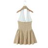 French Polka Dot V-Neck Halter Dress – Women's Trendy Vacation Slip Skirt