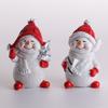 Christmas Snowman Resin Jewelry Home Decoration Red Snowman Set Ornaments