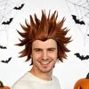 Cosplay Wreck-It Ralph Wig Men Short Spiky Brown Full Head Costume Party