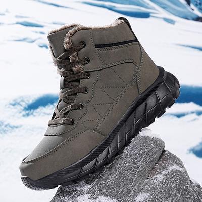 Winter Men's Snow Boots For Waterproof Leather Sneakers Super Warm Boots Outdoor Hiking Boots Work Shoes Size 39-48