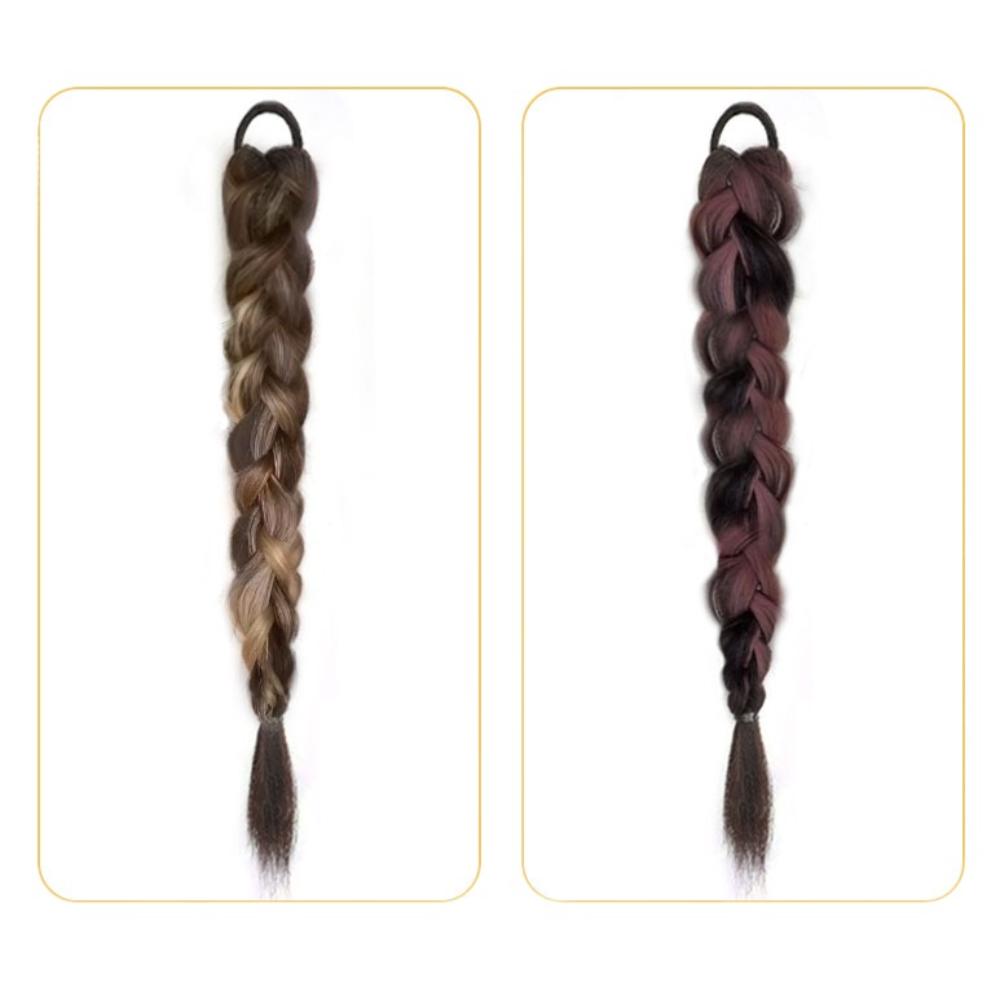 Double Ponytail Boxing Braided Hair Band Rubber Band Pony Tail Hairpiece  for Women
