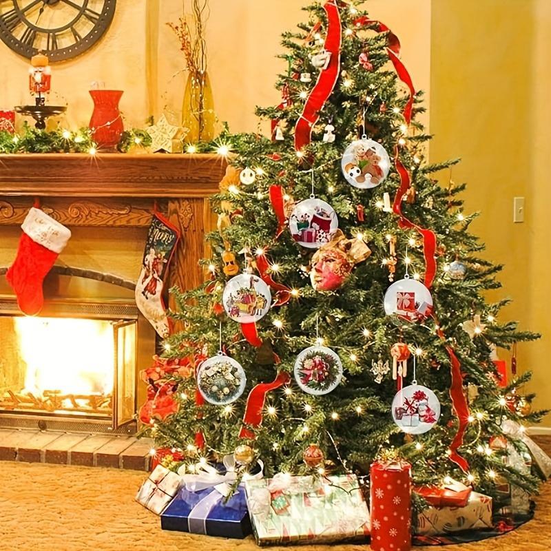 2Pcs Christmas Transparent Ball Plastic Christmas Trees Open Ball Box Bauble Ornament Wedding Gift Present Party Home Decoration