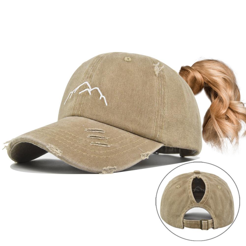Ponytail Hat Embroidered Trendy Hat Empty Top Baseball Cap Ponytail Hat Hole Baseball Cap Easiest for Match Sun Hat