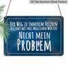 2D Flat 1pc "Nicht Mein Problem" Vintage Metal Sign - German Quote Wall Decor, 7.87x11.81inch, Aluminum Plaque with German Text, Ideal for Home