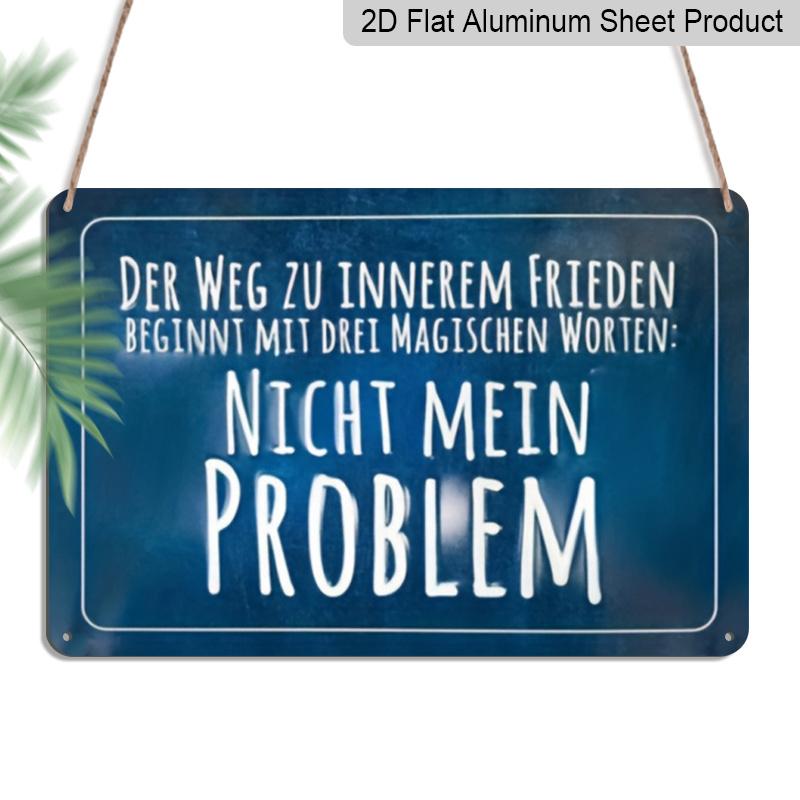 

2D Flat 1pc Nicht Mein Problem Vintage Metal Sign - German Quote Wall Decor, 7.87x11.81inch, Aluminum Plaque with German Text, Ideal for Home 20*30cm