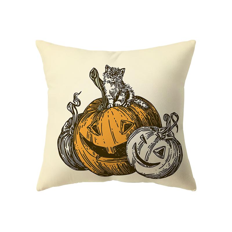 Pumpkin Alphabet Halloween Theme Pillow Cover Sofa Cushion  Holiday Gift Party Decoration Home Decor