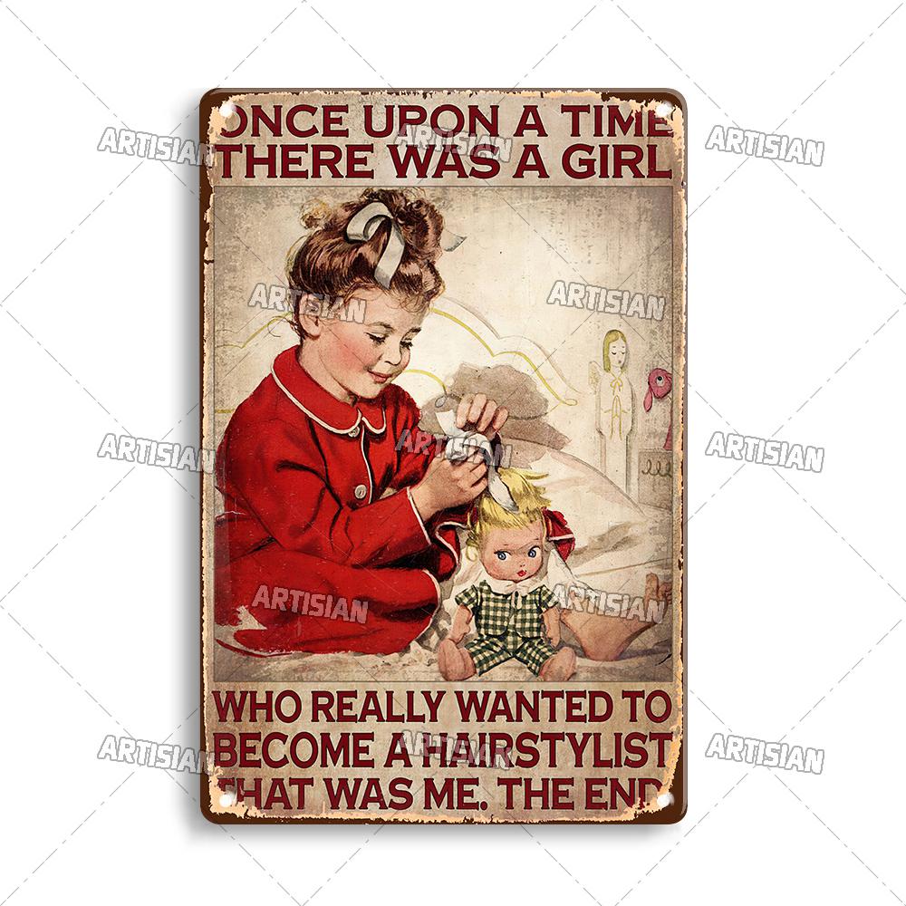 Artisian Job Work Metal Plaque Shoemaker Tin Sign Barista Hairstylist Luthier Painter Chef Decorative PlateWall Decor Garage Bar