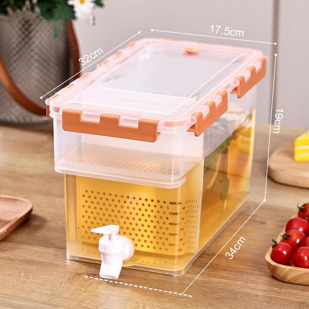 Cold Kettle with Faucet Beverage Dispenser Sealed Clear Water Container Pitcher