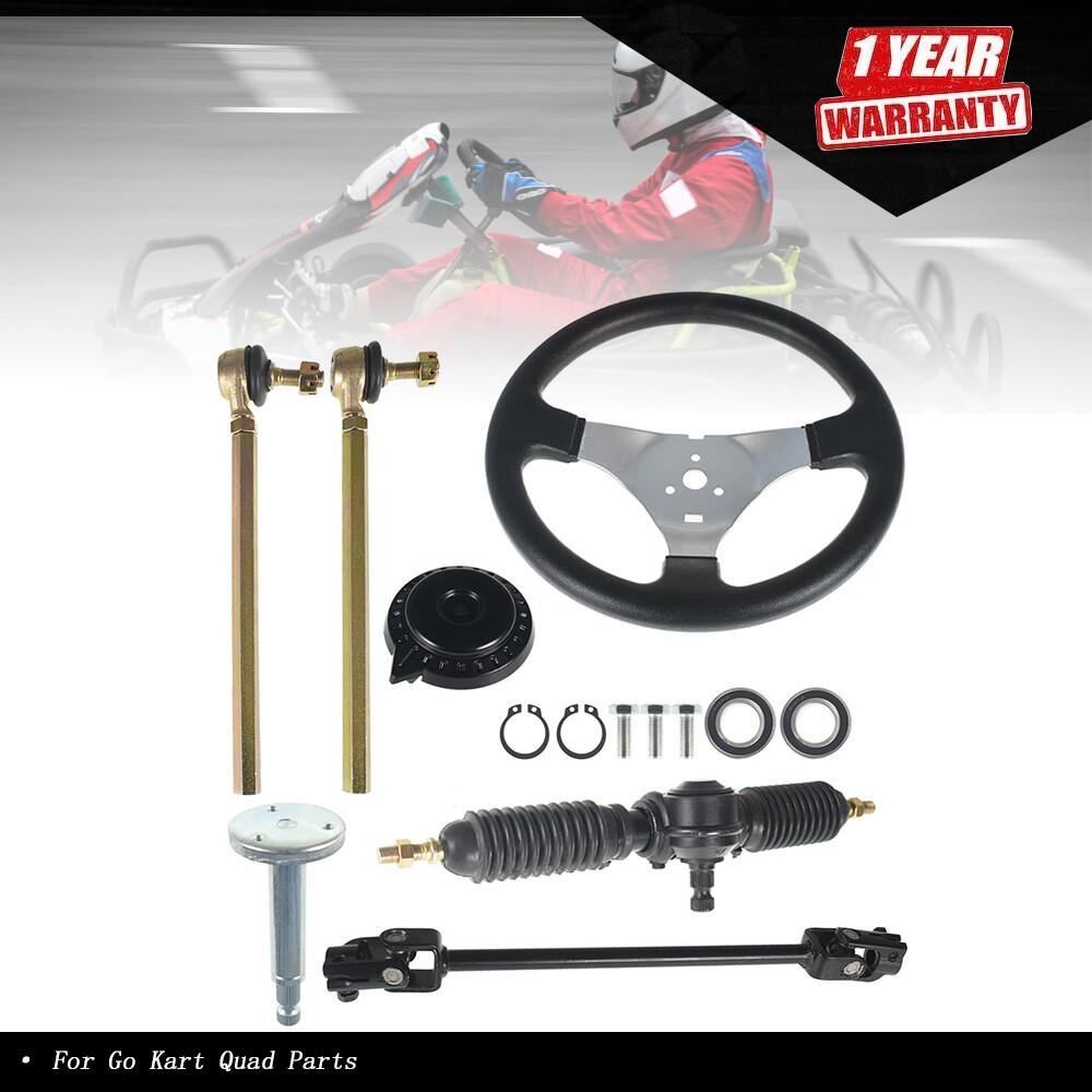 Fit For Go Kart Quad Parts 110cc Steering Wheel Assembly & Gear Rack Pinion New