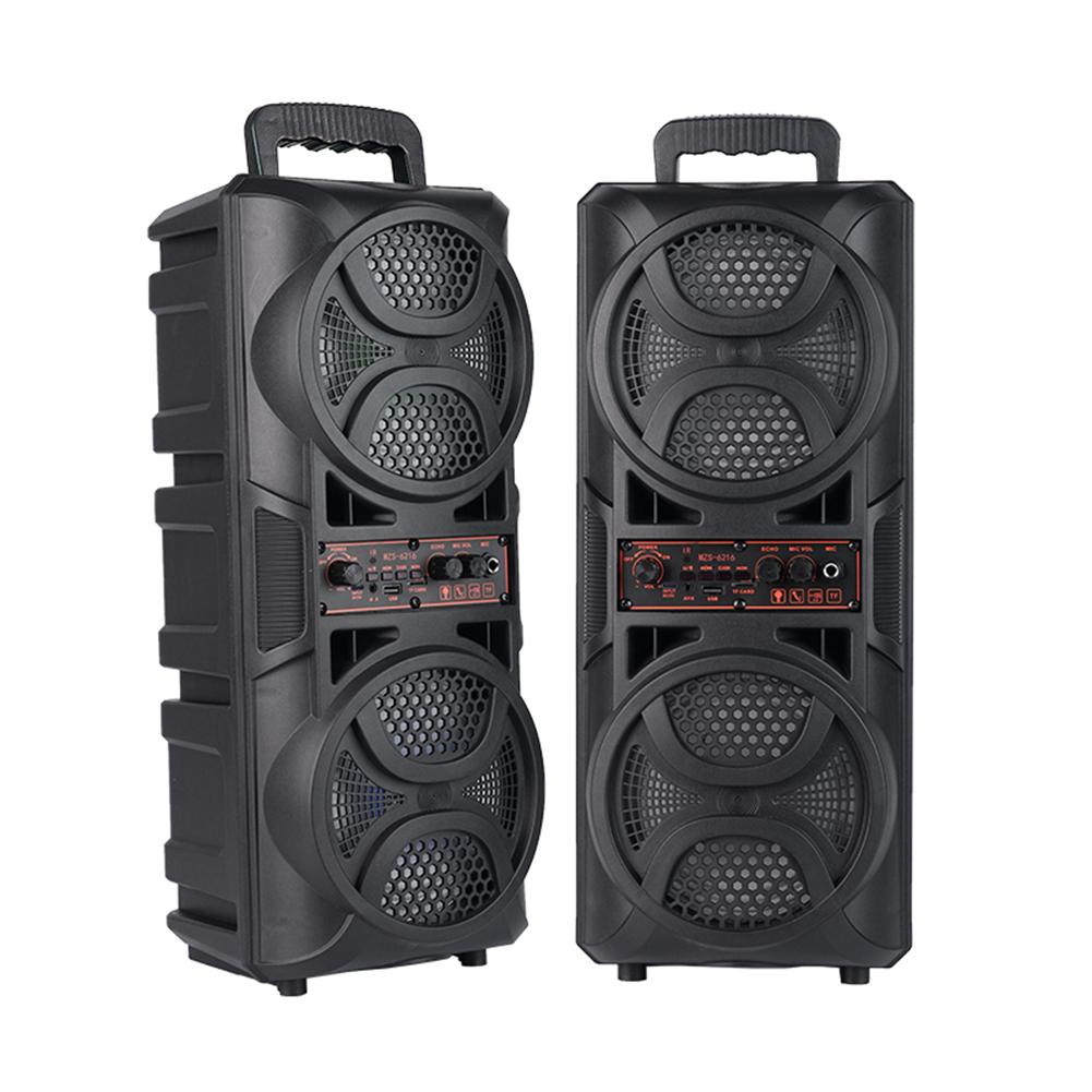 Portable Outdoor Wireless Speaker 6.5 inch Stereo Subwoofer Deep Bass LED Lights FM Radio USB/TF/AUX/FM/BT/MIC For Home Karaoke