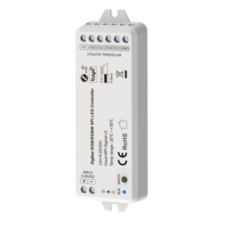 AEE4-5V-24V Tuya Zigbee Wifi APP SPI LED Controller WZ-SPI Control 1000Pixel Led For WS2811 2812B SK6812 RGB/RGBW Strip Lamp