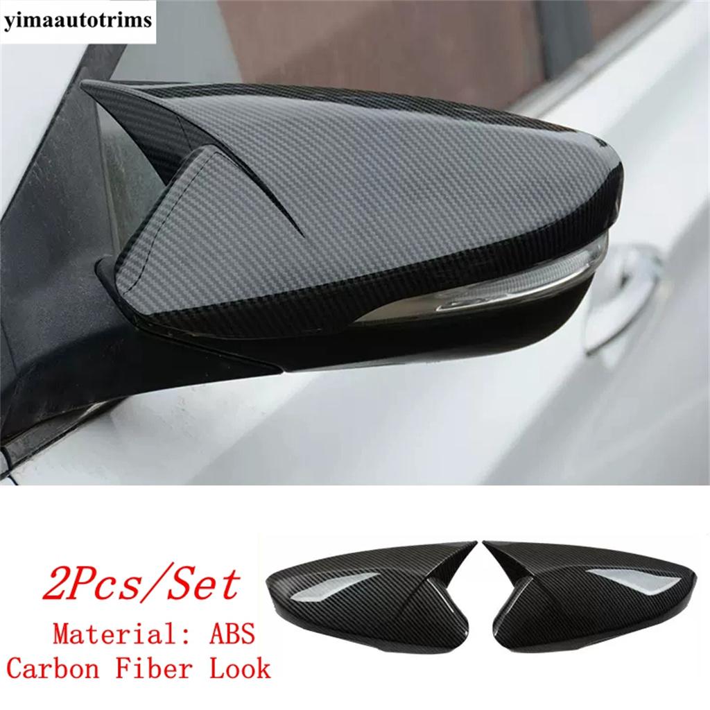 Ox Horn Blade Style Rearview Mirror Cover Trim For Hyundai Elantra Veloster 2011 - 2015 Black / Carbon Fiber Look  Accessories