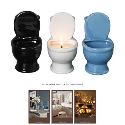 Lustiger Toilettenform Kerzenhalter Keramik Kerzenständer für Schlafzimmer Küche Badezimmer Kerzenleuchter Dekorationen Geburtstagsgeschenk