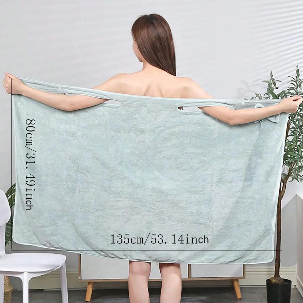 1pc Womens Bath Towels Girls Wearable Fast Drying Bathing Beach Spa Bathrobes Wash Clothing, Shower Bath And Gym Towel